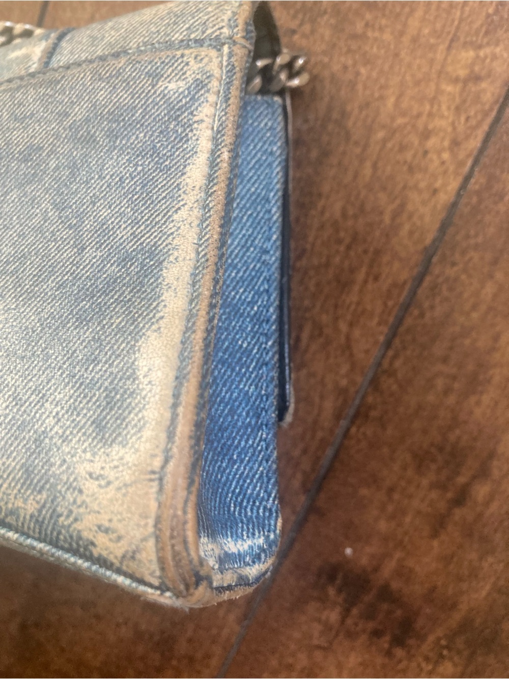 Balenciaga Hourglass Denim Light Blue Chain Crossbody Bag - Picture 3 of 7